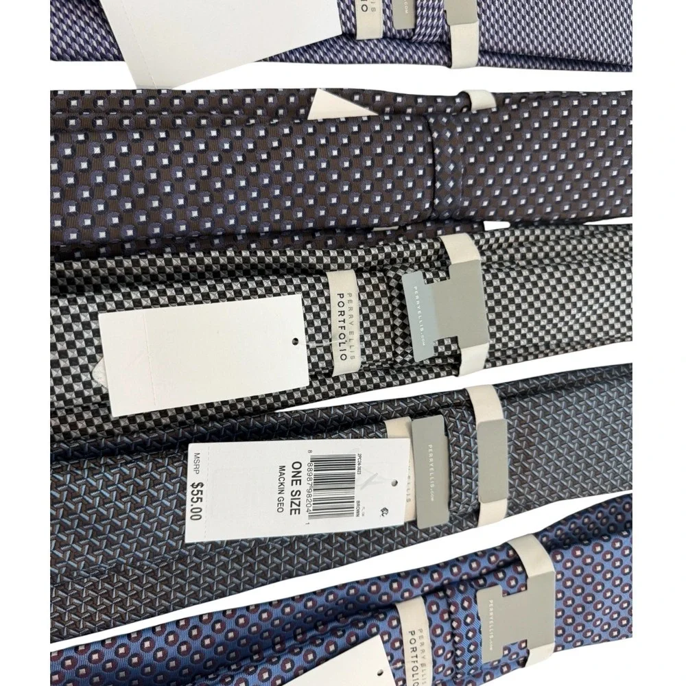Perry Ellis Portfolio Men's Ties Classic business office casual Necktie Lot of 5